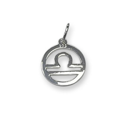 12mm Libra Zodiac Charm Sterling Silver