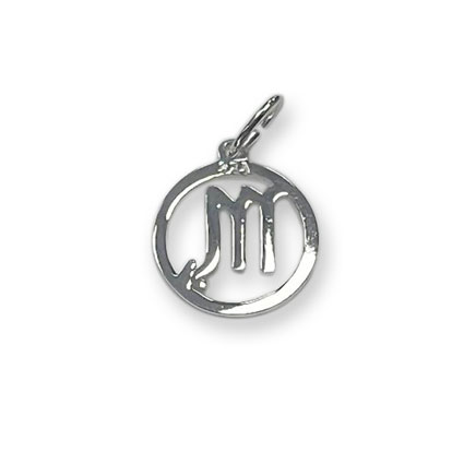 12mm Scorpio Zodiac Charm Sterling Silver