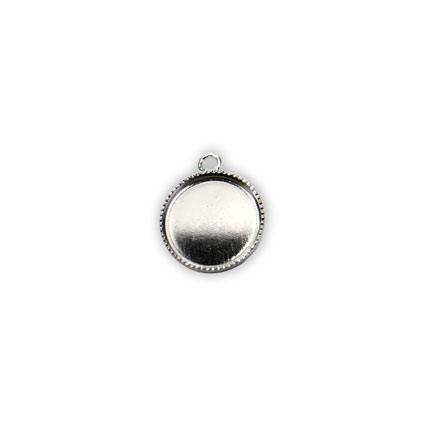 10mm Milled Edged Pendant Silver Plated