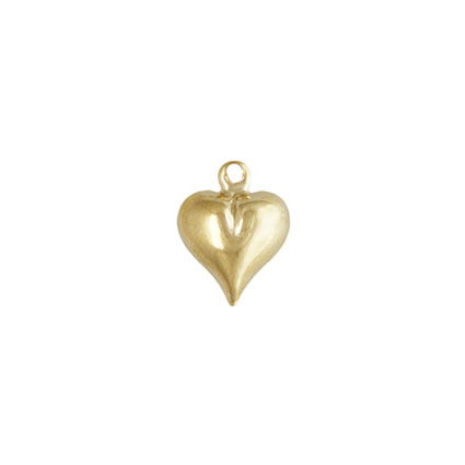 10mm Puff Heart (hollow back) Charm Gold Filled