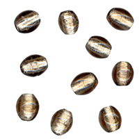 50g Silver Foil Glass beads-9x10mm Oval: Black