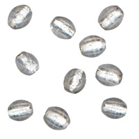 50g Silver Foil Glass beads-9x10mm Oval: Clear