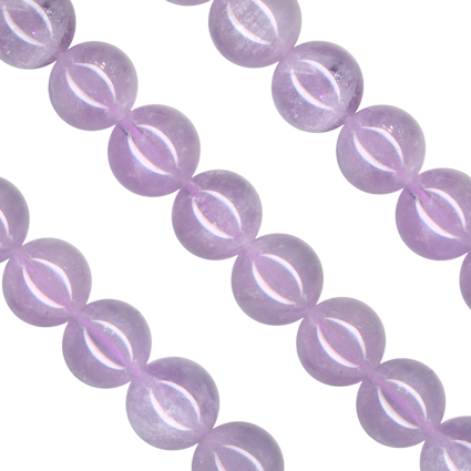 10mm Lavender Amethyst Round Bead String