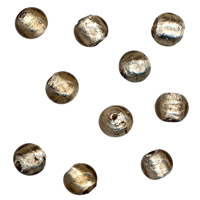 50g Silver Foil Glass beads-10mm Round: Black