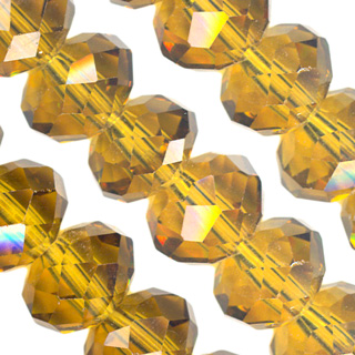 10x14mm Facet Rondelle Glass Beads: Topaz