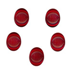 10x8mm Glass Cabochon: Ruby