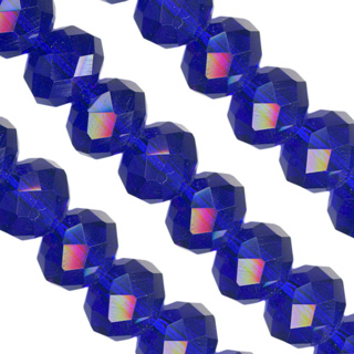 8x10mm Facet Rondelle Glass Beads: Sapphire