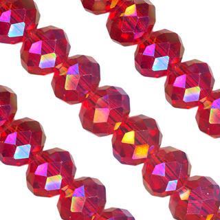 8x10mm Facet Rondelle Glass Beads: SiamAB