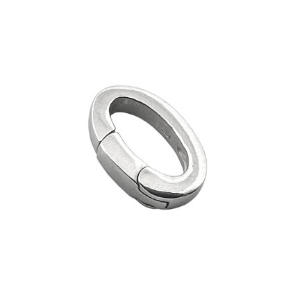 11.7x7.4mm Oval Push Clasp Sterling Silver