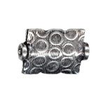 11x9mm Rectangle Paddle Bead: Ant.Silver