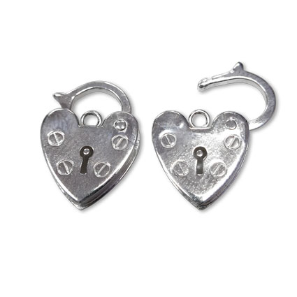 12mm Heart Padlock Sterling Silver