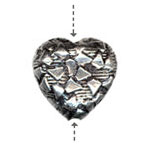 12mm Puff Heart Paddle Bead: Ant.Silver