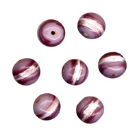 50g Foil Stripe Glass Beads-12mm Round: Purple