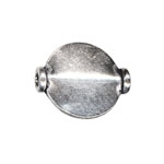 12mm Round Paddle Bead: Ant.Silver
