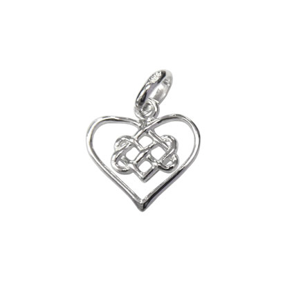 13mm Infinity Knot Heart Pendant Sterling Silver