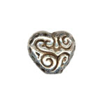 15mm Small Heart Beads Antq. Silver
