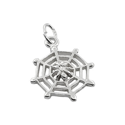 14mm Cobweb Charm Sterling Silver