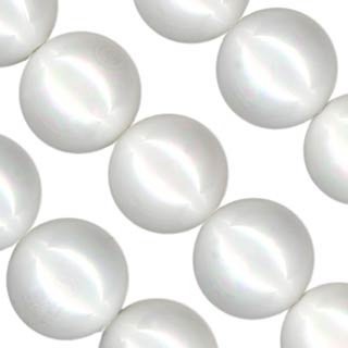 14mm Shell Pearl Beads String 16"White