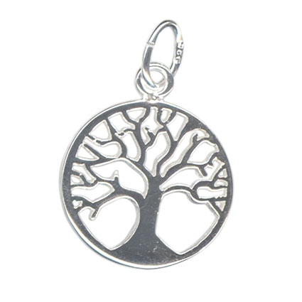 14mm Tree of Life (Flat) Sterling Silver Charm