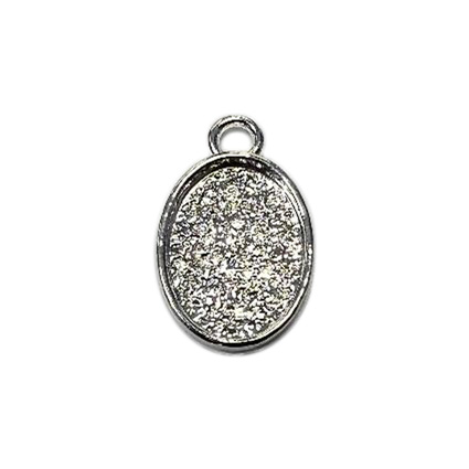 14x10mm Oval Bezel Silver Plated