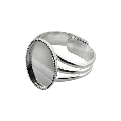 14x10mm Milled Edge Ring Silver Plated