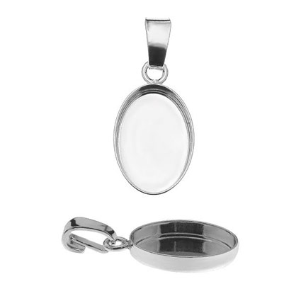 14x10mm Bezel Pendant w/bail Sterling Silver