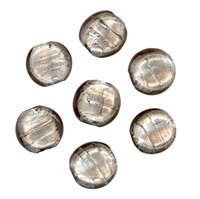 50g Silver Foil Glass beads-12mm Coin: Black