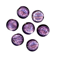 50g Silver Foil Glass beads-12mm Coin: Tanzanite