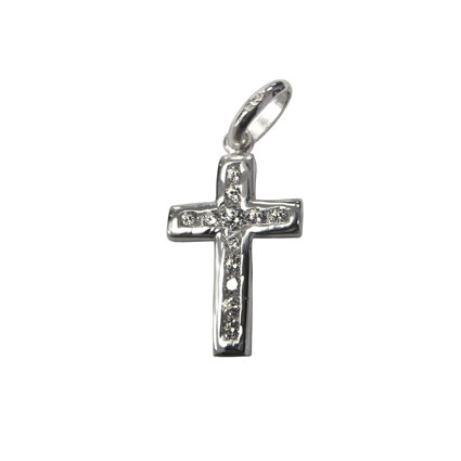 15mm Cross w/cz Pendant Sterling Silver