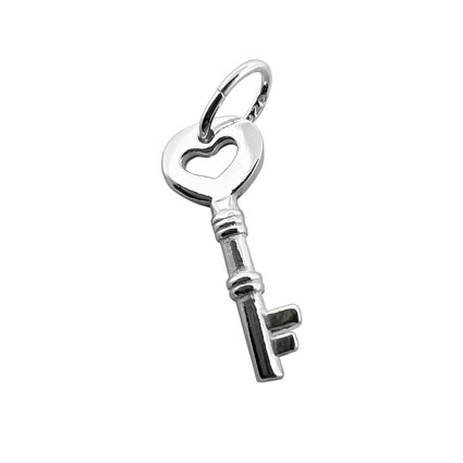 15mm Key Charm Sterling Silver