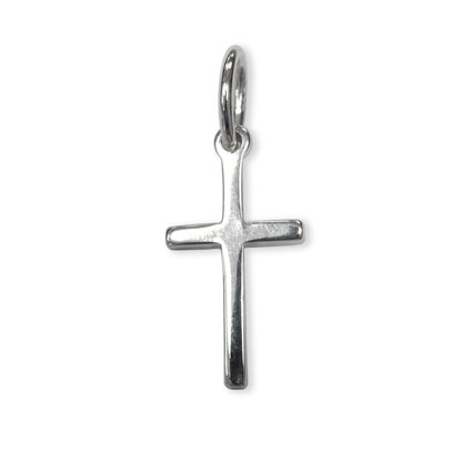 18mm Plain Cross Pendant Sterling Silver