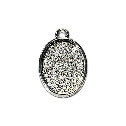 18x13mm Oval Bezel Silver Plated