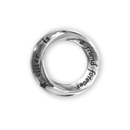 19mm Sister Forever Ring Pendant Sterling Silver