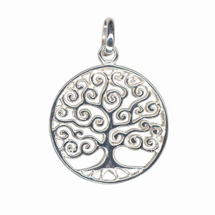 19mm Tree of Life (curles) Sterling Silver Pendant