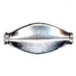 19x9mm Oval Paddle Bead: Ant.Silver