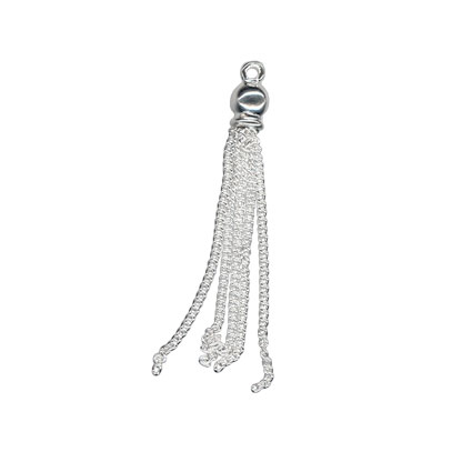1.5"5 Curb Chain Tassel Sterling Silver