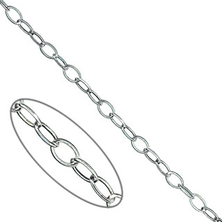 Deluxe Plated Brass Chain Oval Trace 2.55x3.6mm SP