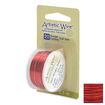 20ga(0.8mm) Artistic Wire 5.5m: Red