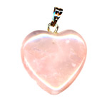 20mm Semi-precious Stone Hearts: ROSE QTZ