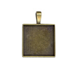 20mm Square Pendant Tray Ant.Gold