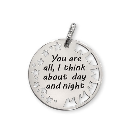 20mm Think Day/Night Pendant Sterling Silver