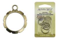 Artistic Wire Wrapper 20mm Round 6pcs: Anq.Brass