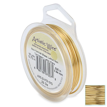 22ga(0.6mm) Artistic Wire 13.7m: Tarn-Resist Brass