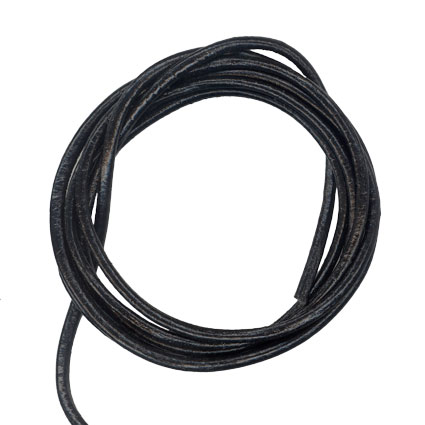 2mm Premium Leather Cord BLACK 1m Strips