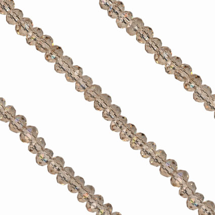 2x3mm Facet Rondelle Glass Beads: Champagne