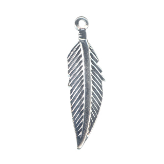 35x8mm Med. Feather Pendant Charm SP