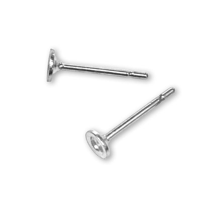 3mm Flat Pad Studs Silver Plated