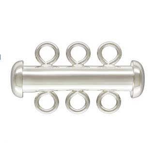 3 Row Tube Clasp Sterling Silver