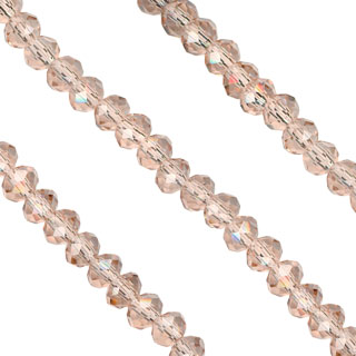 3x4mm Facet Rondelle Glass Beads: Champagne