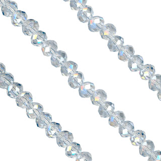 3x4mm Facet Rondelle Glass Beads: Crystal Lagoon